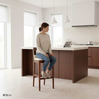 Silla alta Taburetes de bar Madera maciza Madera real Silla Taburetes de bar Taburete Taburetes Sillas Macizas
