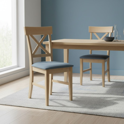 Sillas Silla Sillón Textil Nuevo Madera maciza Sillón Tapizado Respaldo Cuero Salón