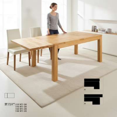 Mesa Mesa de comedor Muebles macizos Comedor 180x90cm Madera real Madera maciza Nuevas Mesas