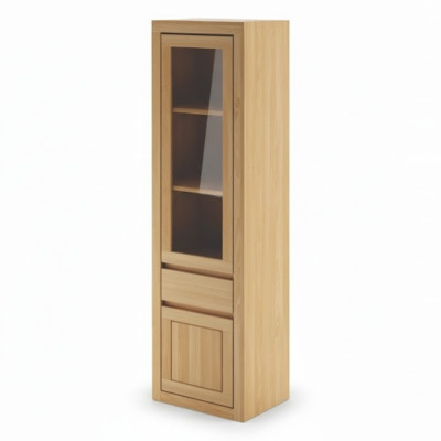 Armario de madera Vitrina de cristal Armario de salón de madera maciza hecho a mano