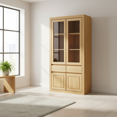 Vitrina Vitrinas Armario de vidrio Estantería Armario de madera Sistema de armario Estantes Sala de estar