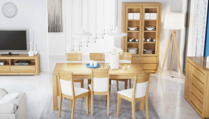 Mesa de comedor de madera Mesas Mesa de sala de estar y comedor 180x90cm Maciza Madera maciza Mesas de comedor