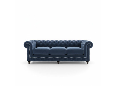 Chesterfield sofá conjunto de tapizado de sofá de tela de cuero de sofá.