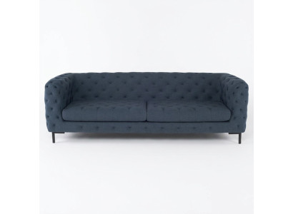 Sofá Chesterfield moderno de 3 plazas en gris para la sala de estar elegante.