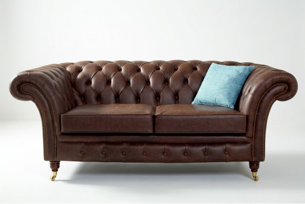 Chesterfield Mens Club Sofa Couch Leather Upholstery 2 Seater Brown NEW jvmoebel ®  Chesterfield Sofá de Club de Hombres, Sofá de Cuero de 2 Plazas marrón, NUEVO jvmoebel ®