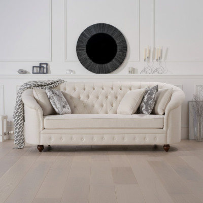 Sofá real beige - Muebles de diseño de lujo Chesterfield tapizado.