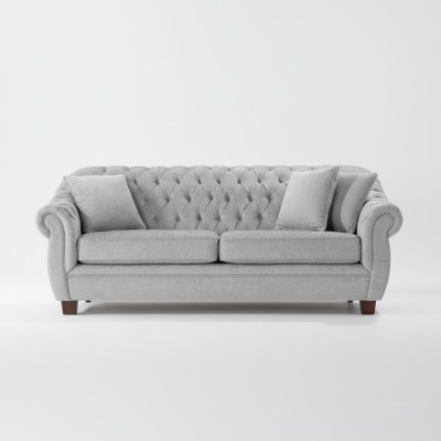 Sofá Chesterfield tapizado en tela conjunto de sofás de 3 plazas.