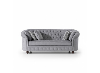 Sofá Chesterfield tapizado en tela o cuero, conjunto de sofás de 3 plazas.