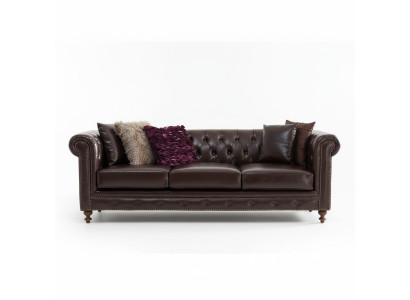 Sofá Chesterfield de tela de cuero forrado Sofá Sofá Sofá individual de 3 plazas