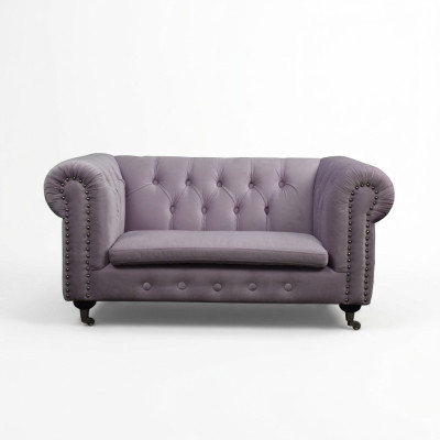 Chesterfield 2-Sitzer Sofá clásico de lujo barroco rococó Textil Cuero Coche