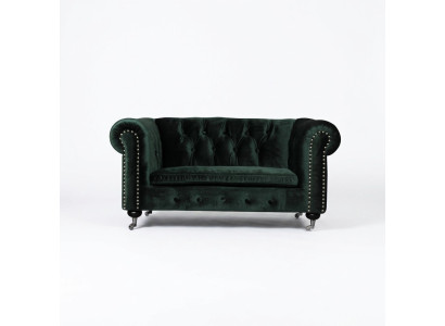 Chesterfield 2 plazas Sofá clásico de lujo barroco rococó, tela cuero, nuevo