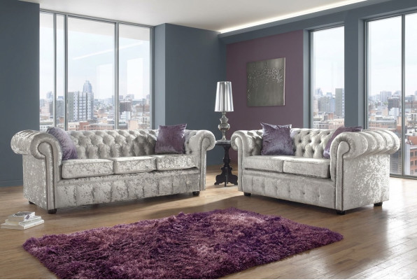 Sofá Chesterfield 3+2 plazas Conjunto de salón Clásico Barroco Rococó Sofá Tela Cuero
