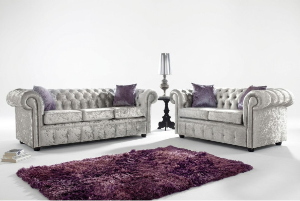 Sofá Chesterfield 3+2 plazas Conjunto de salón Clásico Barroco Rococó Sofá Tela Cuero