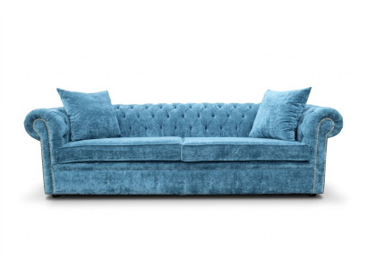 Sofá clásico para sala de estar - Azul Chesterfield tela sofá de 3 plazas jvmoebel ®