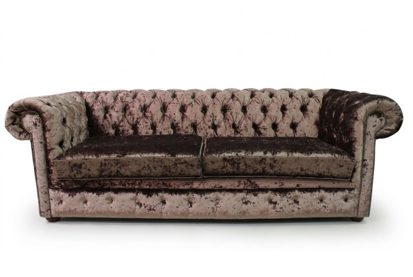 Chesterfield de 5 plazas Sofá clásico de lujo Barroco Rococó en tela y cuero.