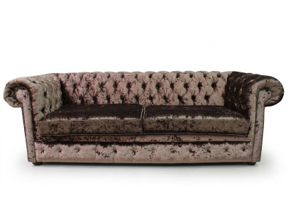 Chesterfield de 5 plazas Sofá clásico de lujo Barroco Rococó en tela y cuero.