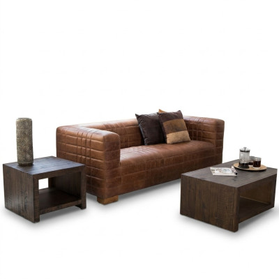 Chesterfield 3 plazas Sofá de lujo en tela de cuero Sofás de diseñador nuevos