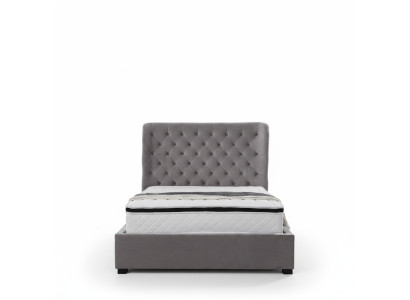 Lujo cama doble de diseñador gris tapizado muebles de cama