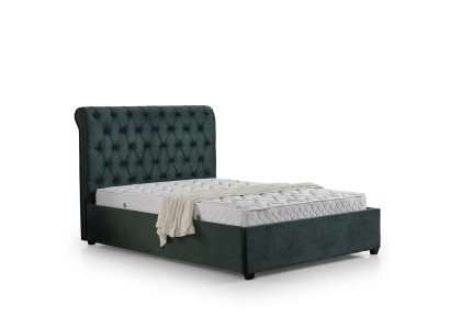Moderna cama doble Chesterfield verde de diseño camas de lujo.