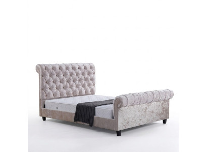 Moderna cama Chesterfield beige cama doble de diseñador muebles de lujo.