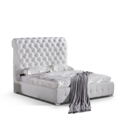 Chesterfield hecho a medida, color seleccionable, cama doble, camas lila, marrón, beige.