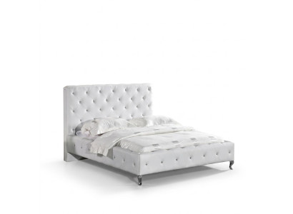 Cama Chesterfield diseño dormitorio, cama inglesa 140x200cm textil tapizado.