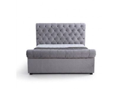 Diseño Chesterfield Cama Textil Tapizado Cuero Hotel Camas Dormitorio Nuevo Terciopelo