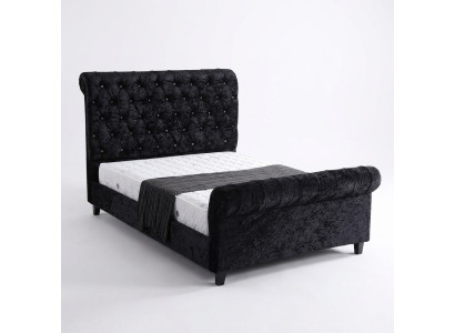 Negro dormitorio cama Chesterfield Cama dormitorio noble