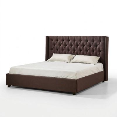 Dormitorio Cama 200x200cm Camas tapizadas Chesterfield Tela Textil
