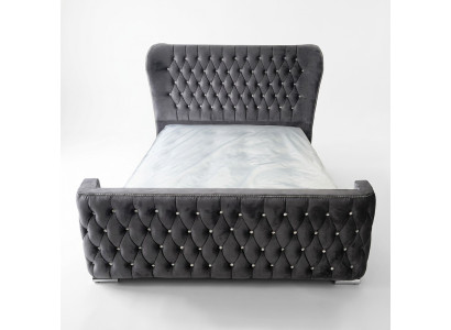 Chesterfield Hotel Cama de Cuero Doble Dormitorio Tapizado de Lujo Camas 160x200cm