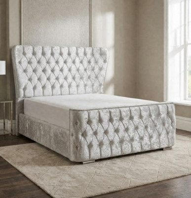 Cama Chesterfield dormitorio cama textil 180x200cm terciopelo Big Hotel camas nuevas