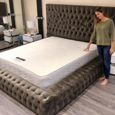 Tejido Chesterfield para cama de dormitorio doble acolchado de 140/160/180/200 cm.