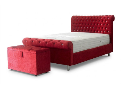 Chesterfield Hotel Cama doble de cuero Dormitorio Tapizado Camas de lujo 200x200cm