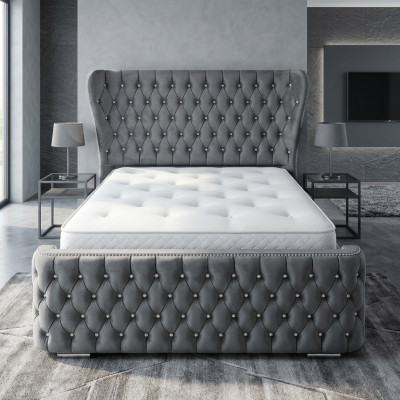 Chesterfield textil cama dormitorio cama doble acolchada 140/160/180/200 cm