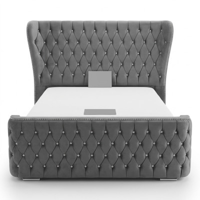 Chesterfield textil cama dormitorio cama doble acolchada 140/160/180/200 cm