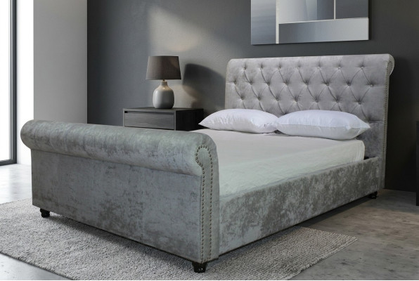 Diseño Chesterfield cama textil terciopelo acolchado cuero hotel camas dormitorio nuevo