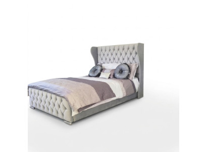 Diseño de cama Chesterfield en tela de terciopelo tapizada en cuero camas de hotel nuevos para dormitorios.