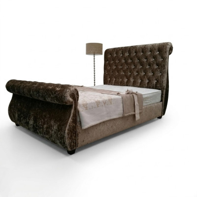 Chesterfield Design Cama Dormitorio Textil Terciopelo Cuero Acolchado Camas de Hotel Nuevas