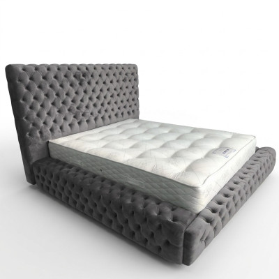 Moderna y elegante cama Chesterfield para dormitorio de estilo textil muebles