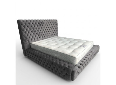 Moderna y elegante cama Chesterfield para dormitorio de estilo textil muebles