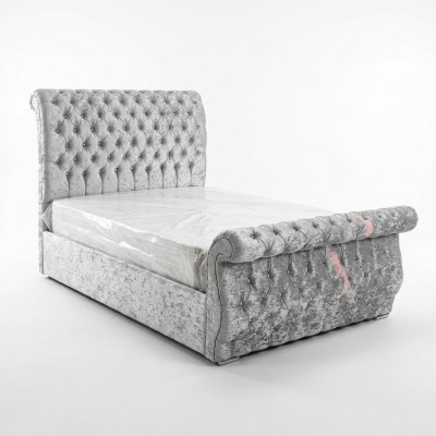 Terciopelo Cama de diseño Chesterfield Clásico marco de cama camas acolchadas nuevo