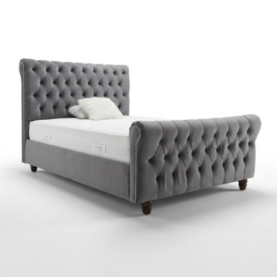 Chesterfield Bett Diseño Dormitorio Cama inglesa 200x200cm Tapiz Textil