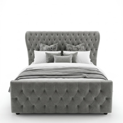 Chesterfield cama de diseñador dormitorio textil de cuero tapizado 140/160/180/200 cm