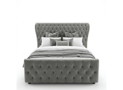 Chesterfield cama de diseñador dormitorio textil de cuero tapizado 140/160/180/200 cm