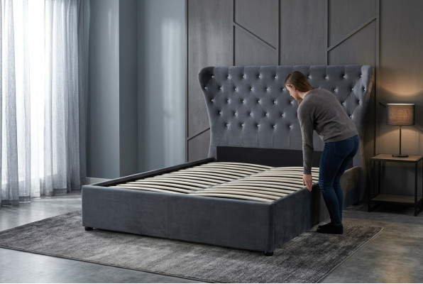 Cama Chesterfield diseño dormitorio Camas inglesas Textiles tapizados