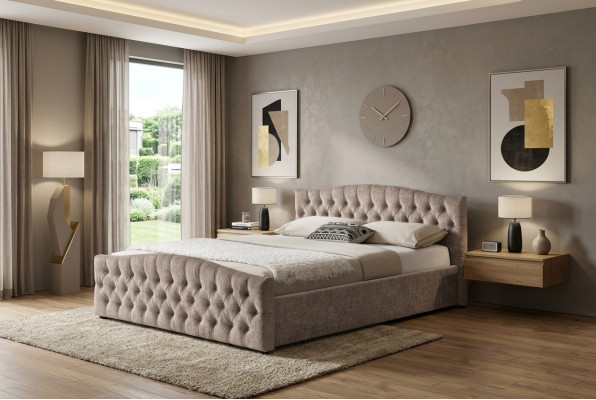 Cama acolchada de diseñador Textil Cuero para camas 180x200cm Dormitorio