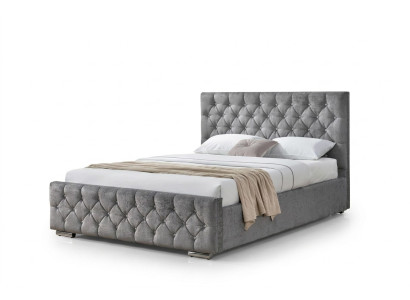 Cama Chesterfield Diseño Dormitorio Inglés 160x200cm Tapizado Textil