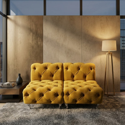 Chesterfield Hotel cama doble de cuero dormitorio tapizado camas de lujo 200x200cm.