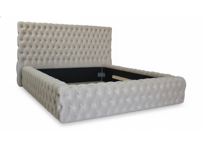 Elegante diseño Chesterfield Cama doble inglesa en beige - Camas con estilo atemporal
