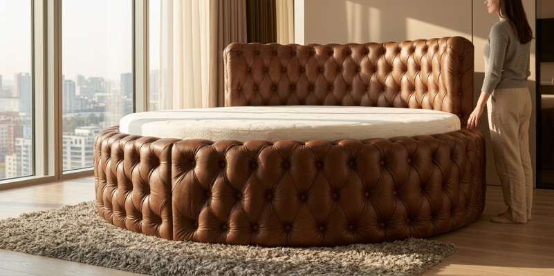 Cama de diseñador Dormitorio Camas Textil Cuero Hotel Lujo Tapizado Terciopelo